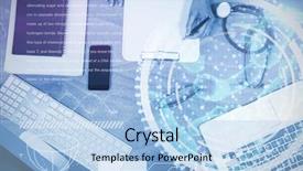  Presentation with image encryption based on dna - Colorful theme enhanced with digital image of dna interface backdrop and a light blue colored foreground