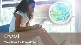  Presentation with dna - Presentation theme featuring digital image of dna background and a gray colored foreground