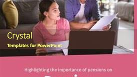  Presentation with pension - Presentation having digital-image-of-multiracial-young background and a tawny brown colored foreground