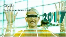  Presentation with digital image - Presentation enhanced with digital image of new year background and a cool aqua colored foreground