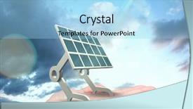  Presentation with solar panel - PPT theme consisting of digital image of solar panel background and a light blue colored foreground