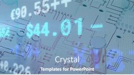  Presentation with microprocessor - Theme having digital-image-of-stock-market background and a teal colored foreground