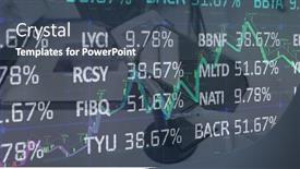  Presentation with digital finance - Slide set having digital-image-of-stock-market background and a ocean colored foreground