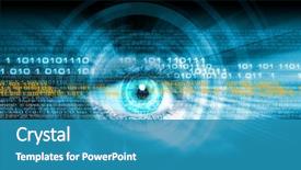  Presentation with digital image - Presentation with digital image of woman's background and a teal colored foreground