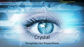  Presentation with binary - Amazing slide deck having image of woman's eye backdrop and a light blue colored foreground