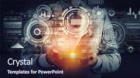  Presentation with connection - Theme consisting of digital innovation - global connection technologies mixed media background and a navy blue colored foreground