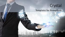  Presentation with digital innovation - Slides with digital innovation - innovative technologies for successful business background and a light blue colored foreground