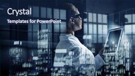  Presentation with digital technologies - Audience pleasing theme consisting of digital innovation - innovative technologies in science backdrop and a navy blue colored foreground