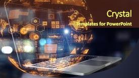  Presentation with digital innovation - PPT layouts consisting of digital innovation - innovative technology background background and a tawny brown colored foreground