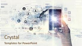  Presentation with digital innovation - Cool new PPT layouts with digital innovation - media user interface mixed media backdrop and a sky blue colored foreground