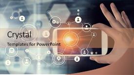  Presentation with interface - Slides with digital innovation - media user interface mixed media background and a coral colored foreground