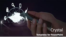  Presentation with black hand - Cool new presentation design with digital-interface-of-smartphone backdrop and a wine colored foreground