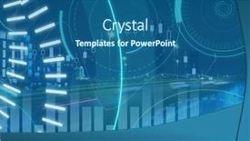  Presentation with digital image processing - PPT theme having digital-interface-technology-and-data background and a ocean colored foreground