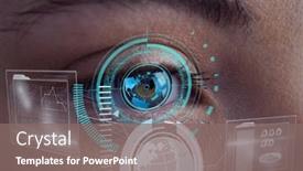  Presentation with cyber security eye - Amazing slide set having digital-interface-with-data-processing backdrop and a gray colored foreground