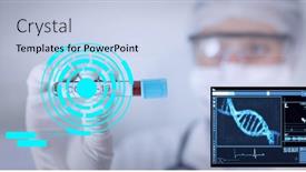  Presentation with data medical - Theme with digital-interface-with-medical-data background and a sky blue colored foreground