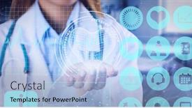  Presentation with data medical - Theme with digital-interface-with-medical-data background and a light blue colored foreground