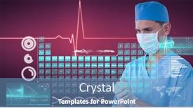  Presentation with technology health - PPT layouts featuring digital-interface-with-medical-data background and a teal colored foreground