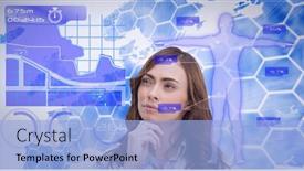  Presentation with data medical - Cool new slide deck with digital-interface-with-medical-data backdrop and a light blue colored foreground