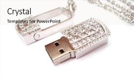  Presentation with flash - Presentation design enhanced with digital jewellery - beautiful usb flash on white background and a white colored foreground