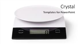  Presentation with kitchen - Cool new presentation theme with digital kitchen scale isolated backdrop and a white colored foreground