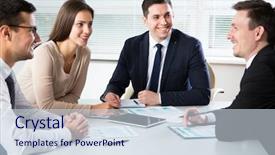  Presentation with working together - Presentation theme with digital leaders - business people working together background and a sky blue colored foreground