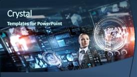  Presentation with digital technologies - PPT layouts having digital marketing agemanagement - innovative technologies in use mixed background and a  colored foreground