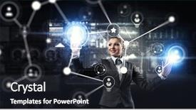  Presentation with digital technologies - Cool new presentation theme with digital marketing agemanagement - innovative technologies in use mixed backdrop and a  colored foreground