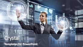  Presentation with media - Slides featuring digital marketing agemanagement - innovative technologies in use mixed background and a  colored foreground