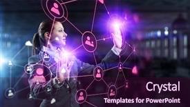  Presentation with media - Beautiful theme featuring digital marketing agemanagement - innovative technologies in use mixed backdrop and a  colored foreground