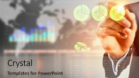  Presentation with sales - Slide deck enhanced with digital marketing company - analyzing sales data background and a  colored foreground