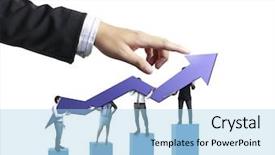  Presentation with company - Colorful presentation design enhanced with digital marketing company - businessman with financial symbols coming backdrop and a  colored foreground