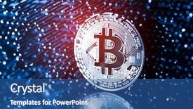  Presentation with crypto - PPT layouts with bitcoin virtual crypto currency background concept background and a ocean colored foreground