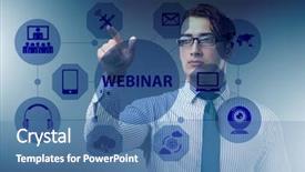  Presentation with online porn - Presentation consisting of businessman in online webinar concept background and a  colored foreground