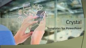  Presentation with digital earth abstract blue - Slide deck consisting of digital marketing doodle against blue background and a light gray colored foreground