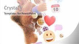  Presentation with marketing - Presentation theme consisting of digital-marketing-double-exposure-technique background and a white colored foreground