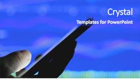  Presentation with stock market - Cool new slide set with digital marketing red white - checking mobile phone message backdrop and a cobalt blue colored foreground