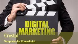  Presentation with viral - PPT theme consisting of digital marketing background and a tawny brown colored foreground