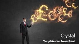  Presentation with mobile application - Presentation design having digital money - businessman using mobile application background and a  colored foreground