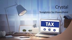  Presentation with online payment - Colorful slide deck enhanced with digital money - online tax payment concept modern backdrop and a teal colored foreground