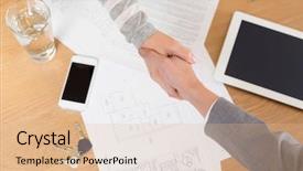  Presentation with apartment - Beautiful PPT layouts featuring digital mortgage - high angle view of saleswoman backdrop and a lemonade colored foreground