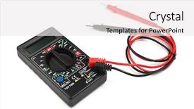  Presentation with multimeter - Theme with digital multimeter isolated on white background and a white colored foreground