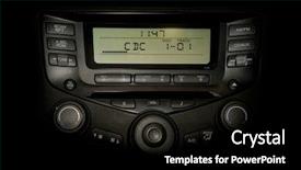  Presentation with digital car - Amazing PPT theme having digital music - centre console of new modern backdrop and a black colored foreground