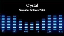  Presentation with graphic - Presentation theme with digital music - graphic equalizer background and a black colored foreground