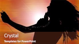  Presentation with abstract music - Presentation theme enhanced with digital music player over abstract background and a  colored foreground