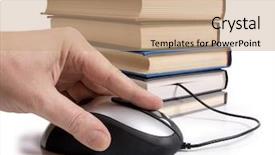  Presentation with digital books - Audience pleasing PPT layouts consisting of digital textbook - color photo of an stack backdrop and a coral colored foreground
