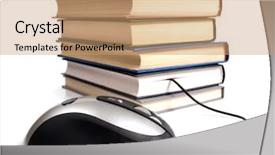  Presentation with stack books - Theme having digitization paper - color photo of an stack background and a coral colored foreground