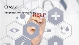  Presentation with future digital technology - Theme having digital paramedic - healthcare medical and future technology background and a  colored foreground