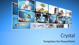  Presentation with album - Amazing theme having digital photo album new technology backdrop and a light blue colored foreground