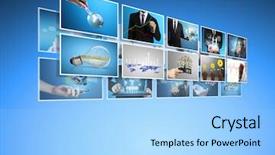  Presentation with photo album - Presentation theme having digital photo album new technology background and a light blue colored foreground