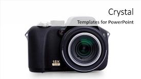  Presentation with digital - Beautiful slides featuring digital photo camera isolated backdrop and a white colored foreground